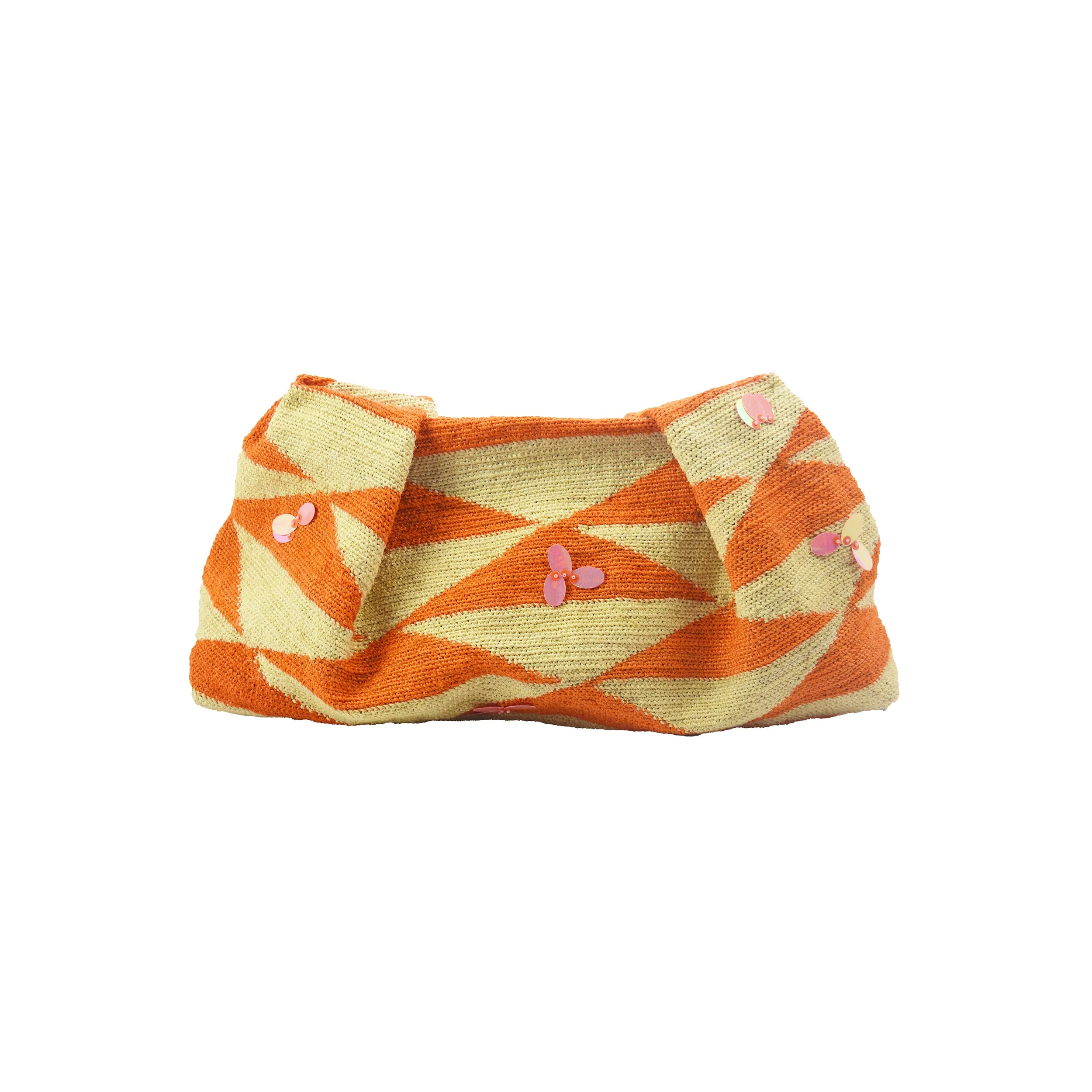 Maxi Sisal Pouch with Sequins