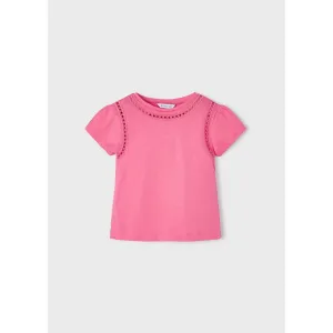 Mayoral Peony Cotton Short Sleeve Shirt