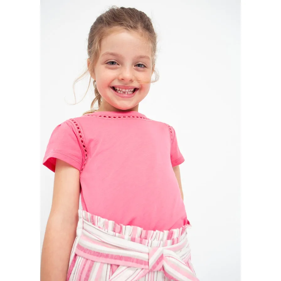 Mayoral Peony Cotton Short Sleeve Shirt