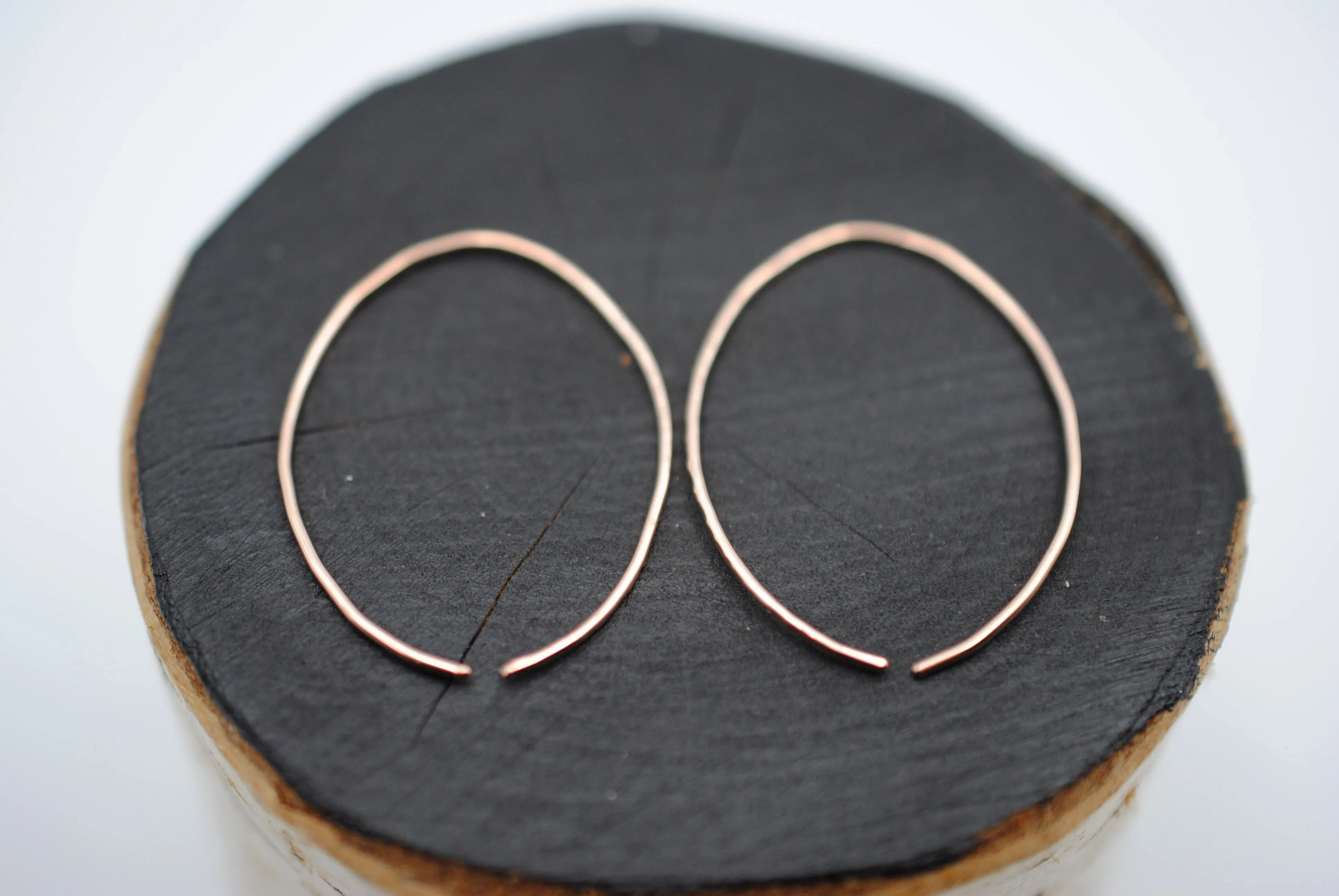 Medium Rose Gold Open Hoop Earrings