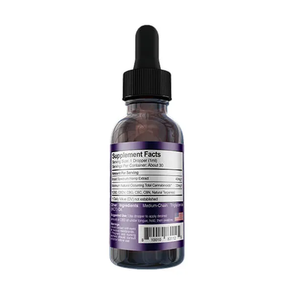 Medterra Broad Spectrum Tincture 1000MG Citrus -Strawberry Mint - Natural Flavor