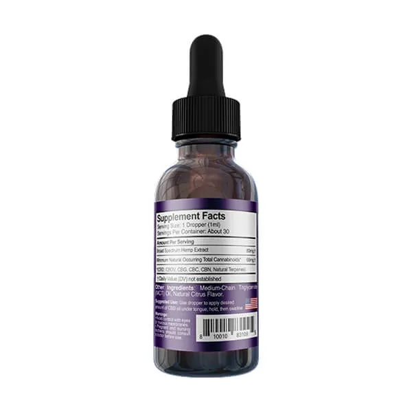 Medterra Broad Spectrum Tincture 2000MG Citrus -Strawberry Mint - Natural Flavor