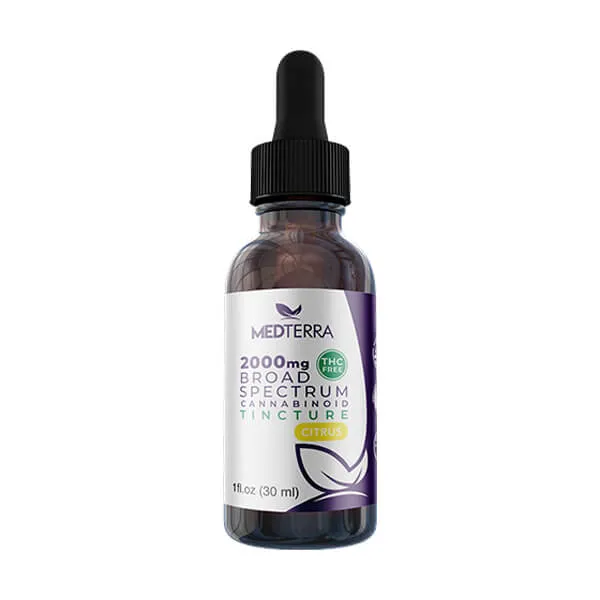 Medterra Broad Spectrum Tincture 2000MG Citrus -Strawberry Mint - Natural Flavor