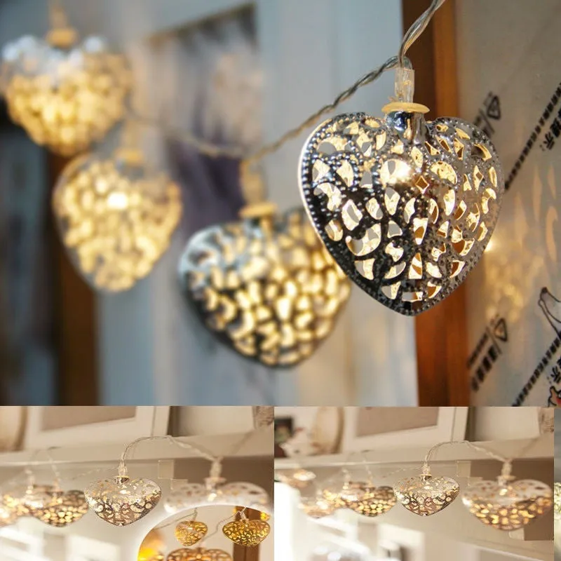 Metal Heart Indoor Fairy Light String