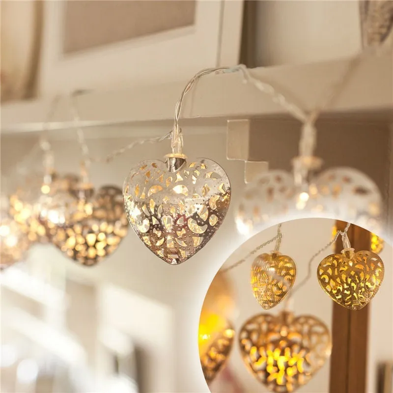Metal Heart Indoor Fairy Light String