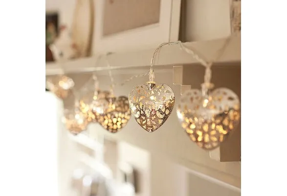 Metal Heart Indoor Fairy Light String