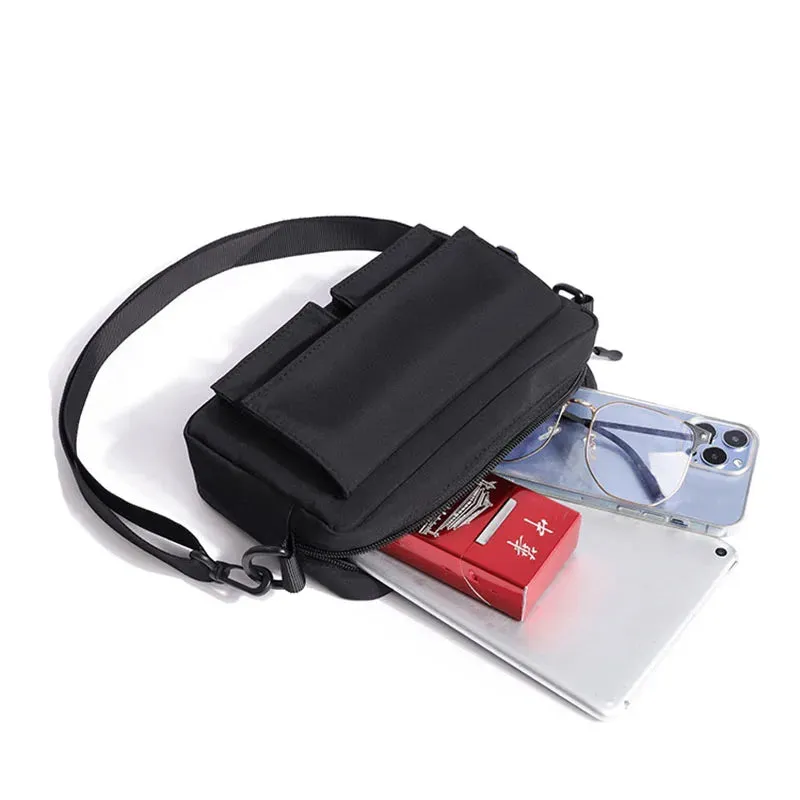 Minimalist Black Shoulder Bag Retro Male Nylon Crossbody Bags Men's Small Messenger Bag for Men Suitable for Daily Use
