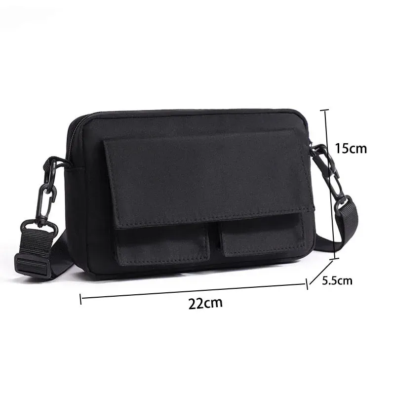 Minimalist Black Shoulder Bag Retro Male Nylon Crossbody Bags Men's Small Messenger Bag for Men Suitable for Daily Use