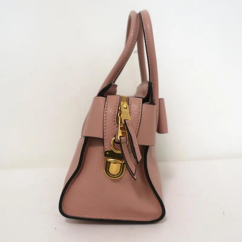 Miu Miu Madras Fiocco Bow Tote Pink Leather Small Crossbody Bag NEW