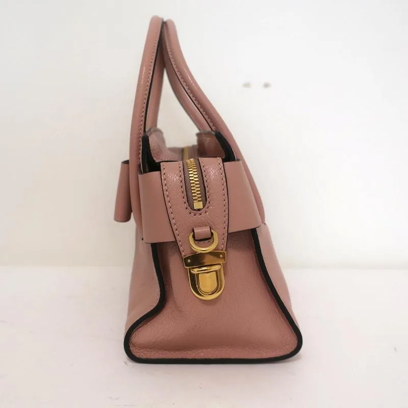 Miu Miu Madras Fiocco Bow Tote Pink Leather Small Crossbody Bag NEW