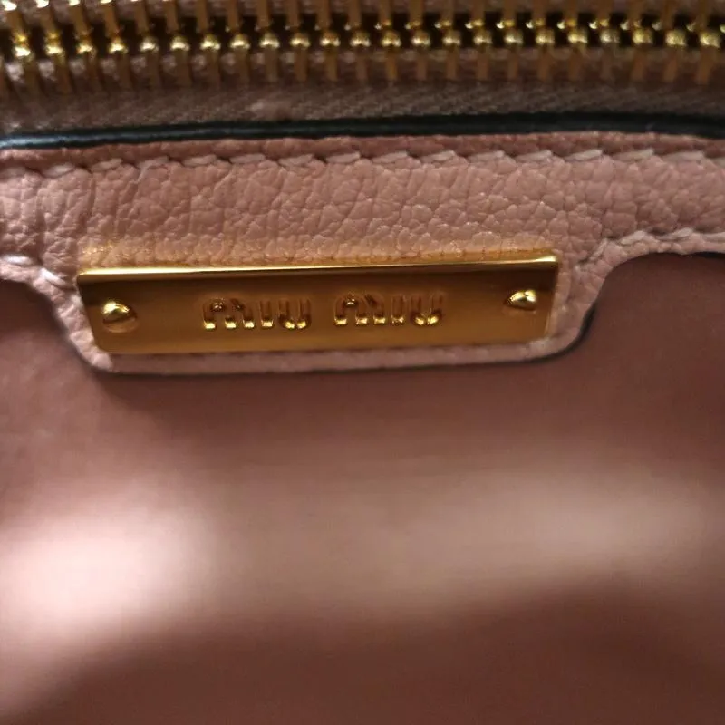 Miu Miu Madras Fiocco Bow Tote Pink Leather Small Crossbody Bag NEW