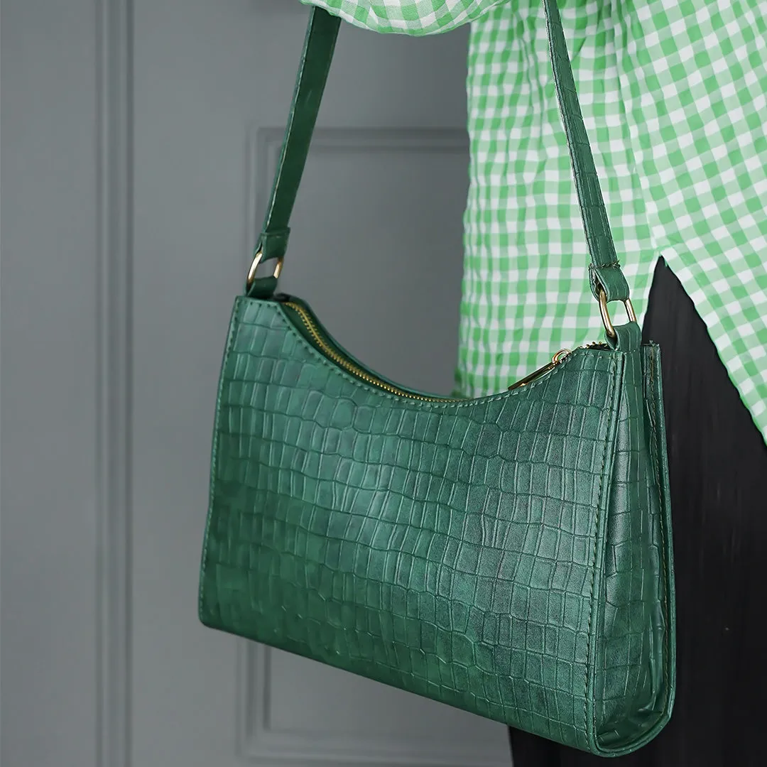 Moda Croc-Embossed Bag Green