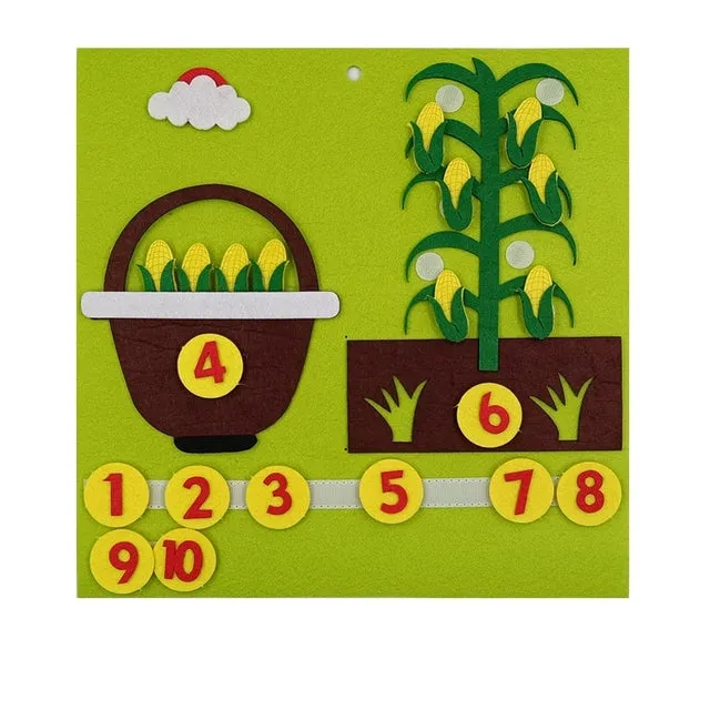 Montessori Felt Finger Numbers Math Toy