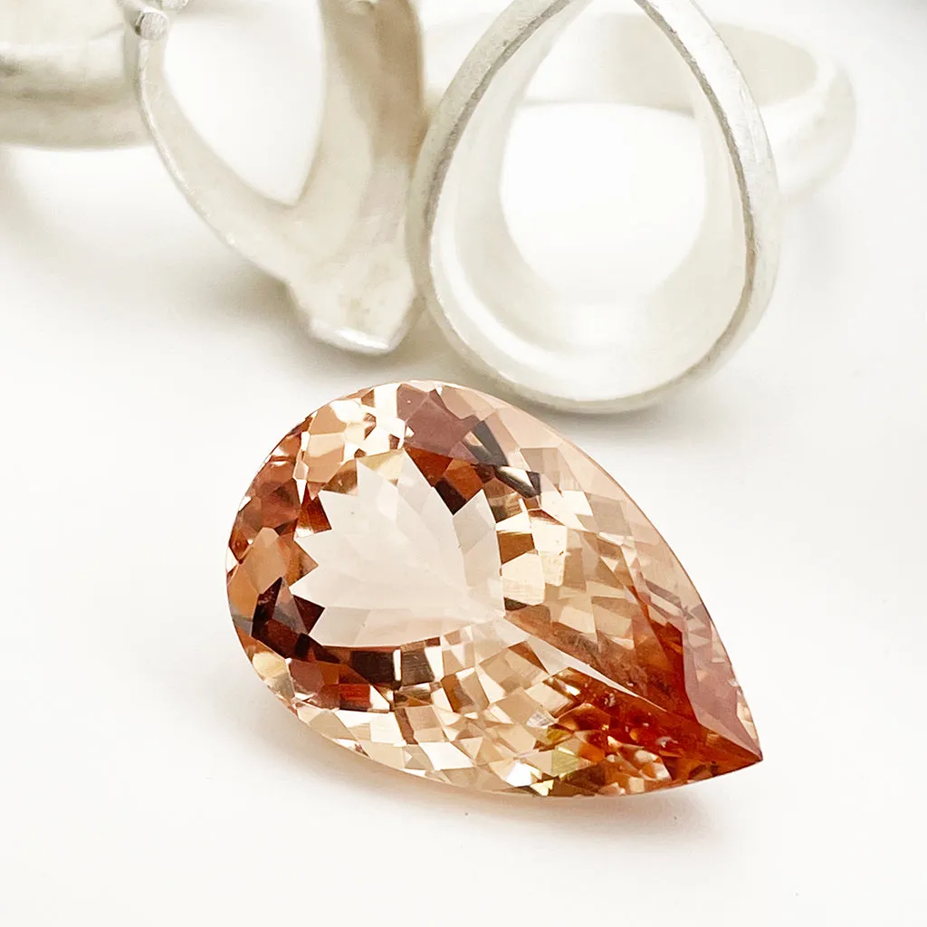 Morganite - Peach Pear Cut - 14.29ct