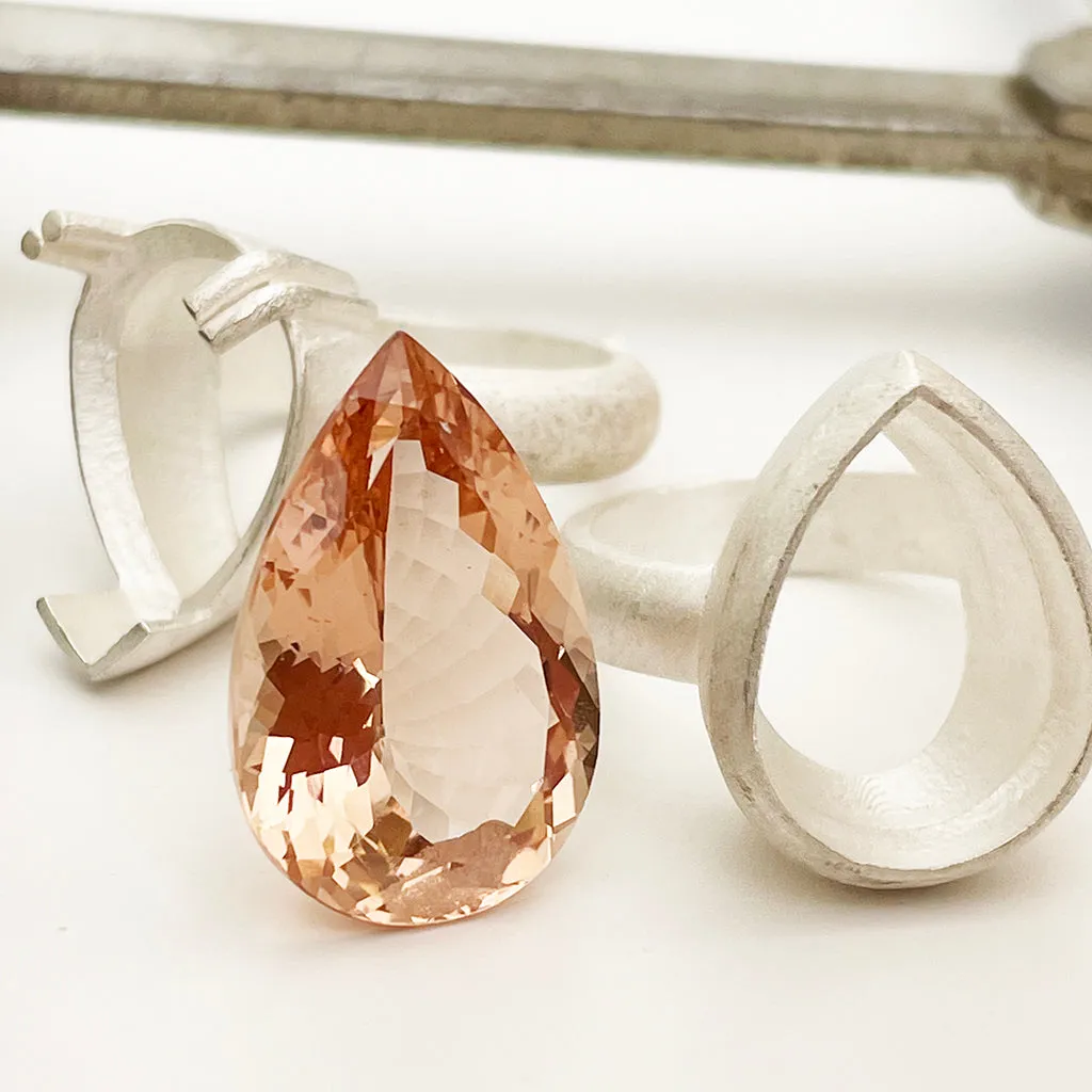 Morganite - Peach Pear Cut - 14.29ct