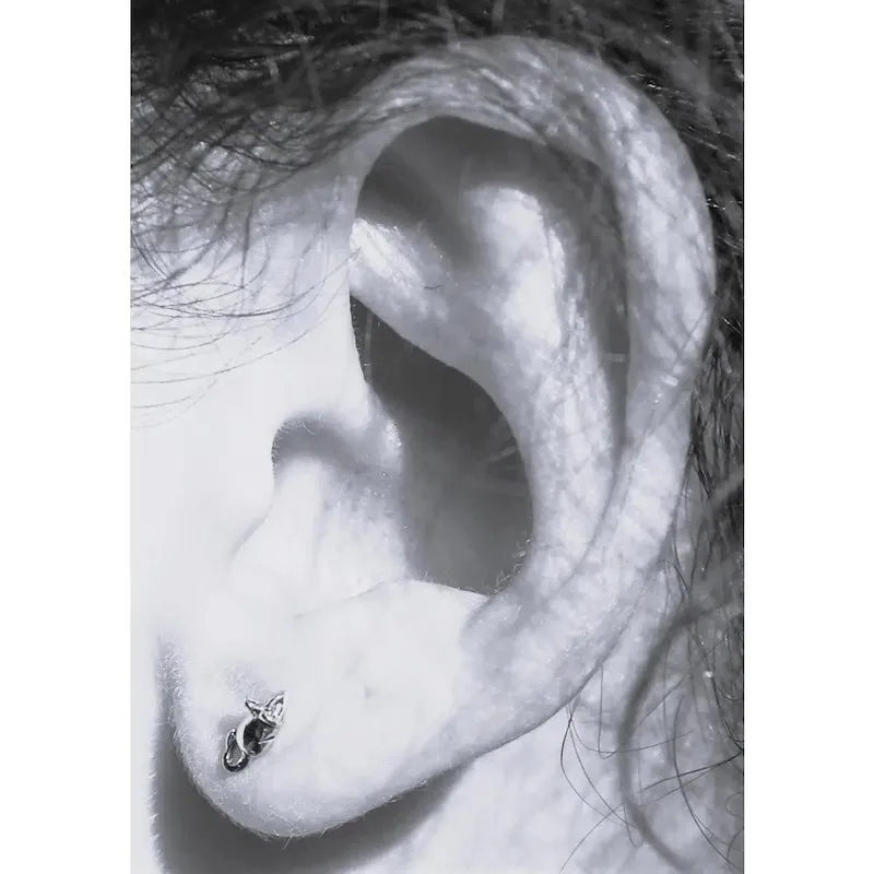 Mouse Earrings in Sterling Silver