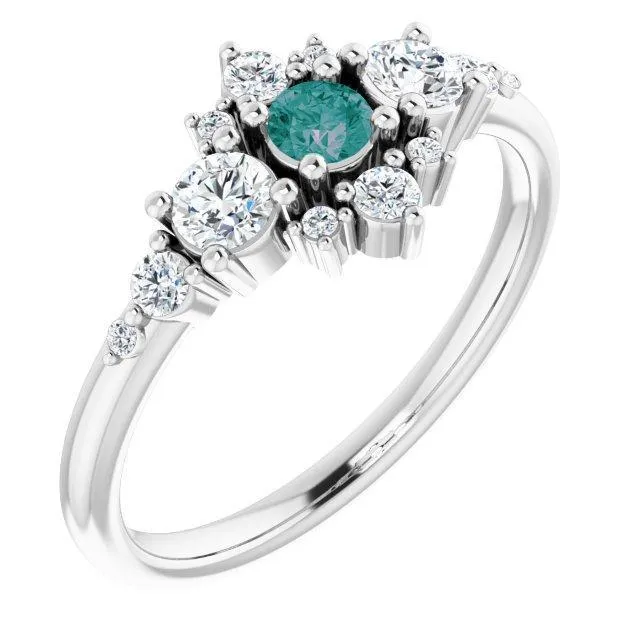 Multi-Gemstone Cluster Stackable Ring
