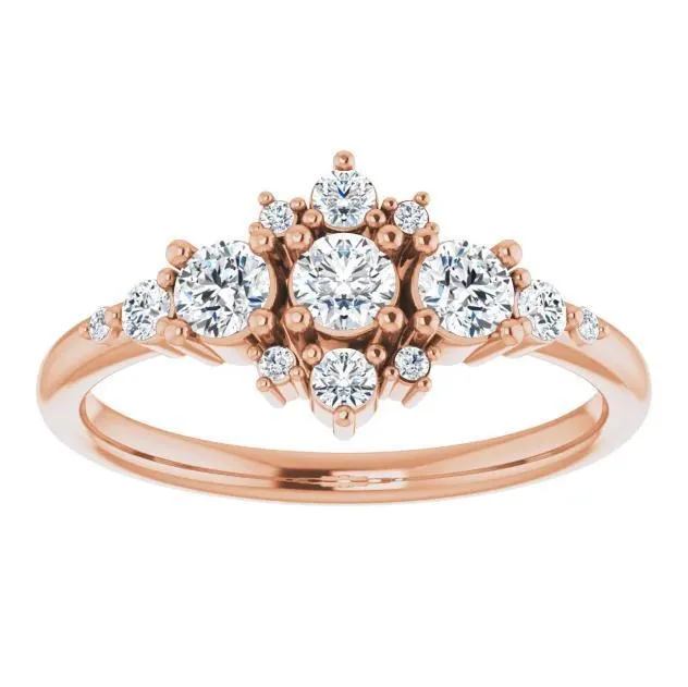 Multi-Gemstone Cluster Stackable Ring