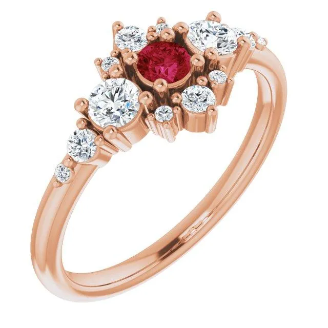 Multi-Gemstone Cluster Stackable Ring