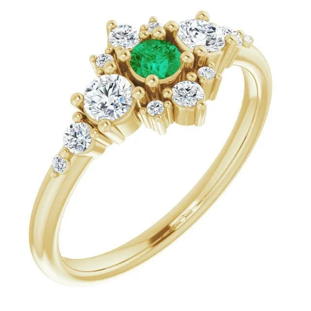 Multi-Gemstone Cluster Stackable Ring