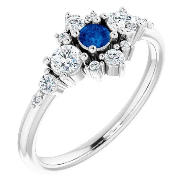 Multi-Gemstone Cluster Stackable Ring
