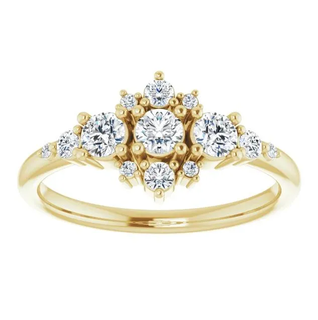 Multi-Gemstone Cluster Stackable Ring