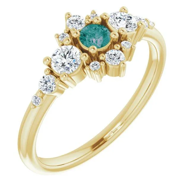 Multi-Gemstone Cluster Stackable Ring