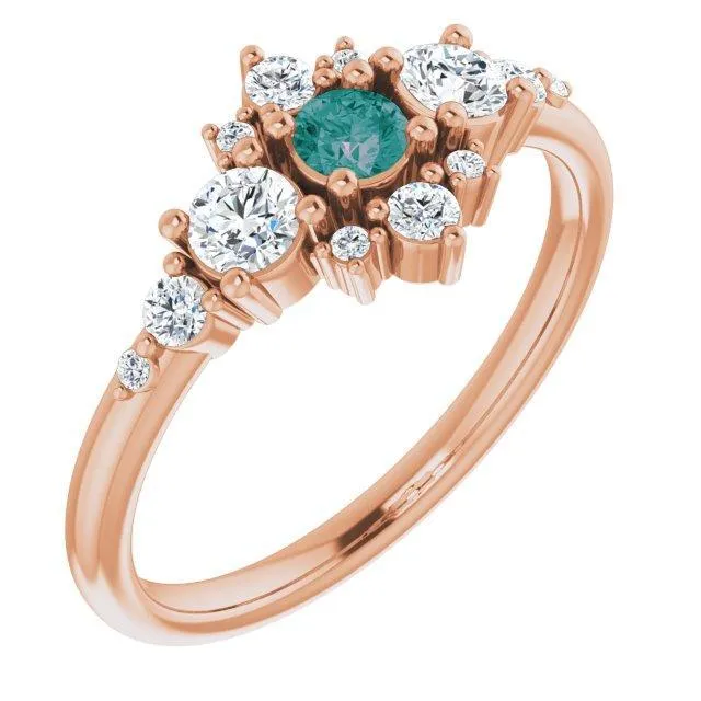Multi-Gemstone Cluster Stackable Ring