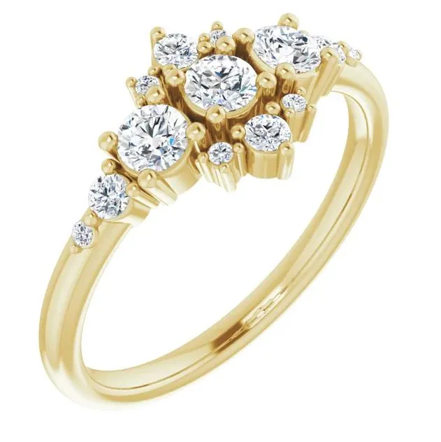 Multi-Gemstone Cluster Stackable Ring