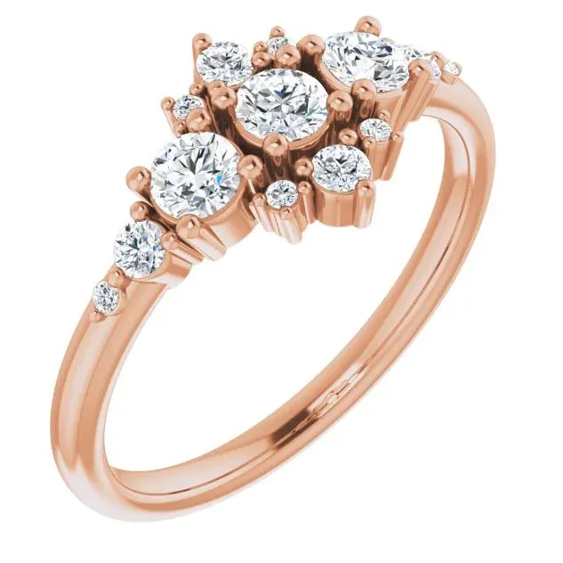 Multi-Gemstone Cluster Stackable Ring