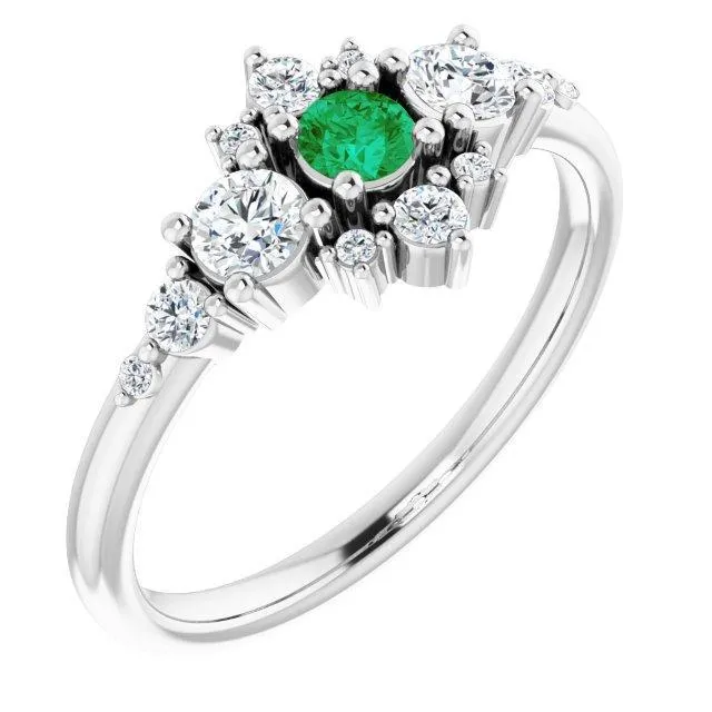 Multi-Gemstone Cluster Stackable Ring