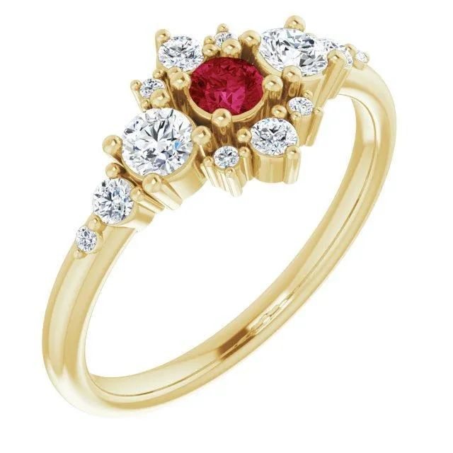 Multi-Gemstone Cluster Stackable Ring