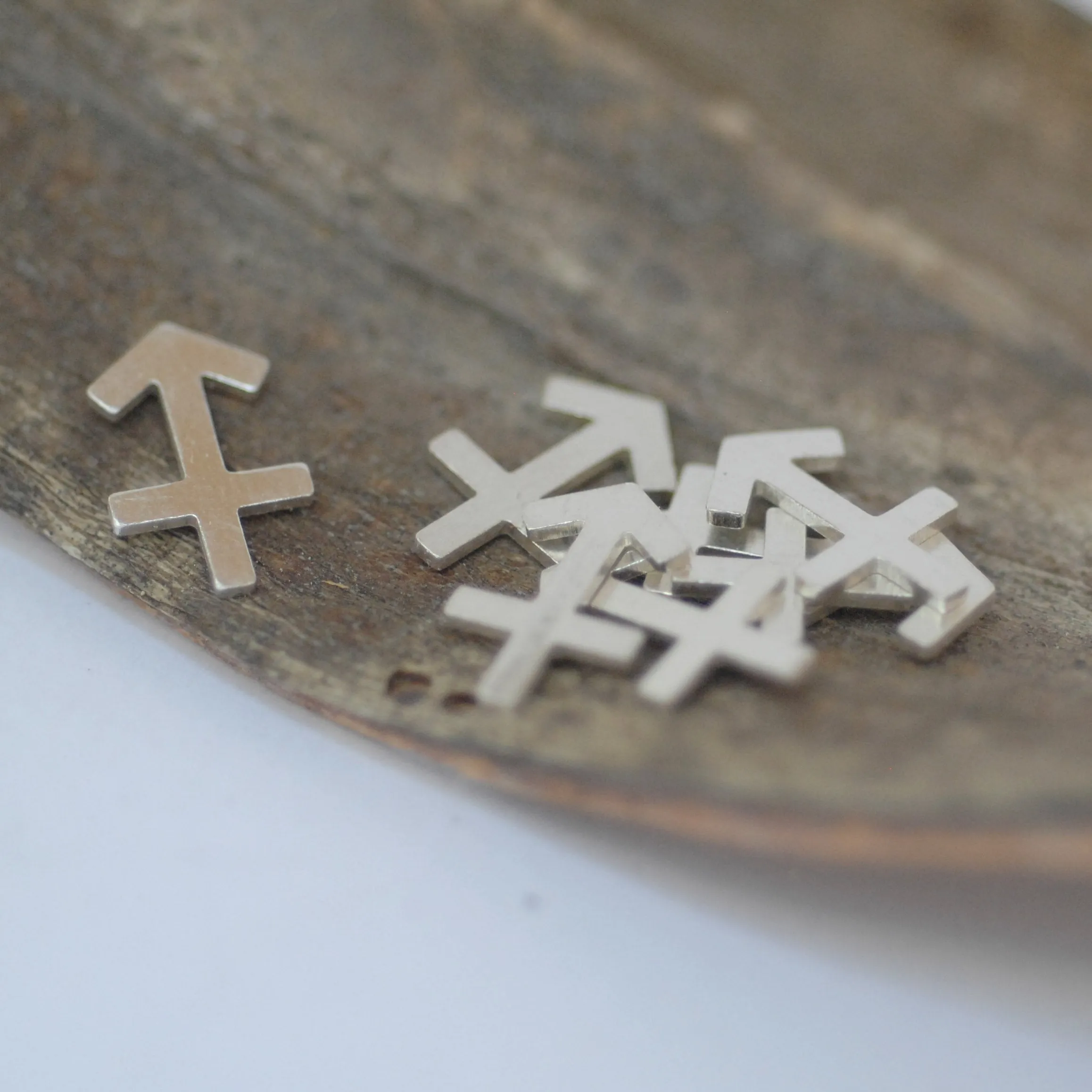 My MOST tiny Sagittarius zodiac sign shapes 24g Mini miniature metal blanks for making jewelry copper, brass, bronze, sterling silver 925