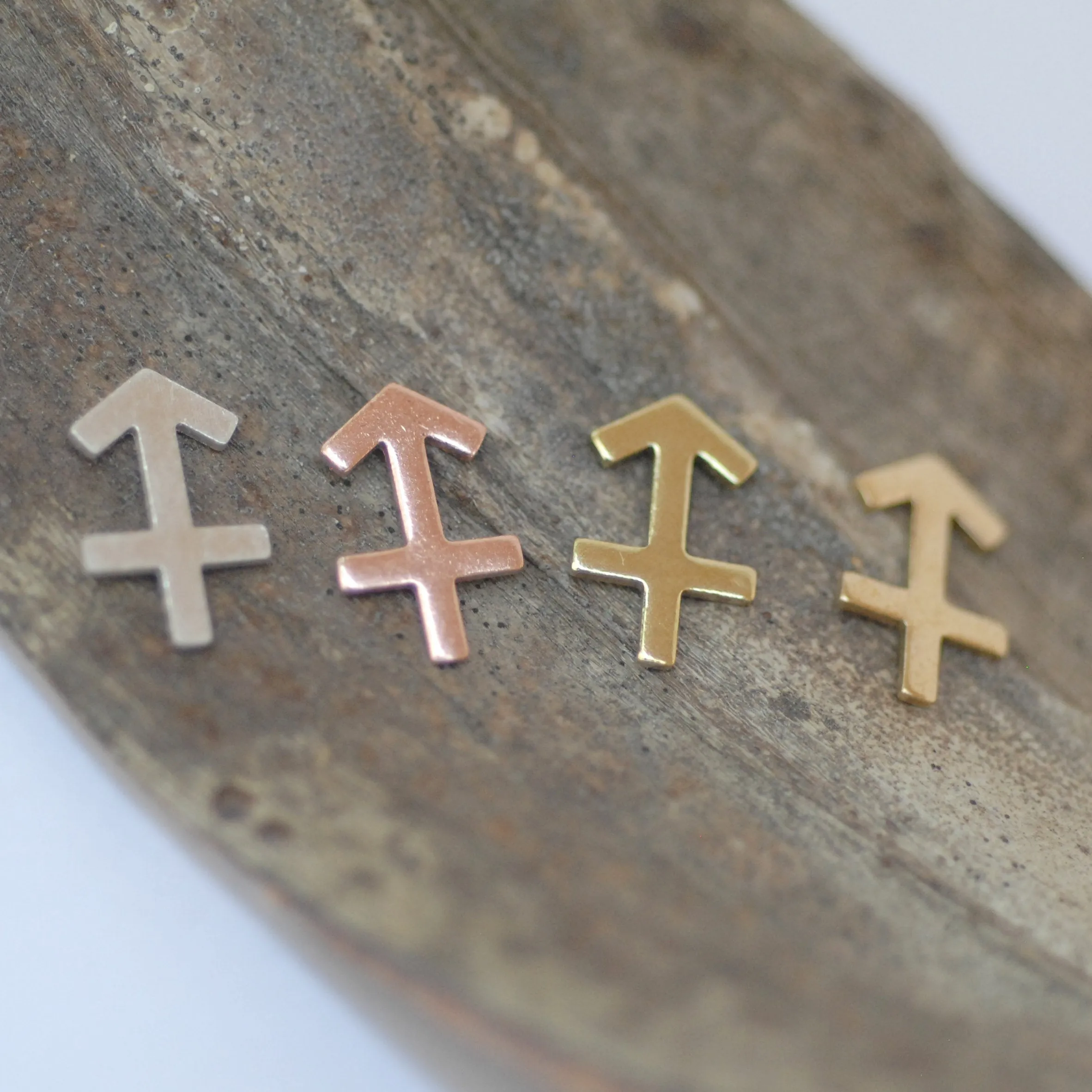 My MOST tiny Sagittarius zodiac sign shapes 24g Mini miniature metal blanks for making jewelry copper, brass, bronze, sterling silver 925