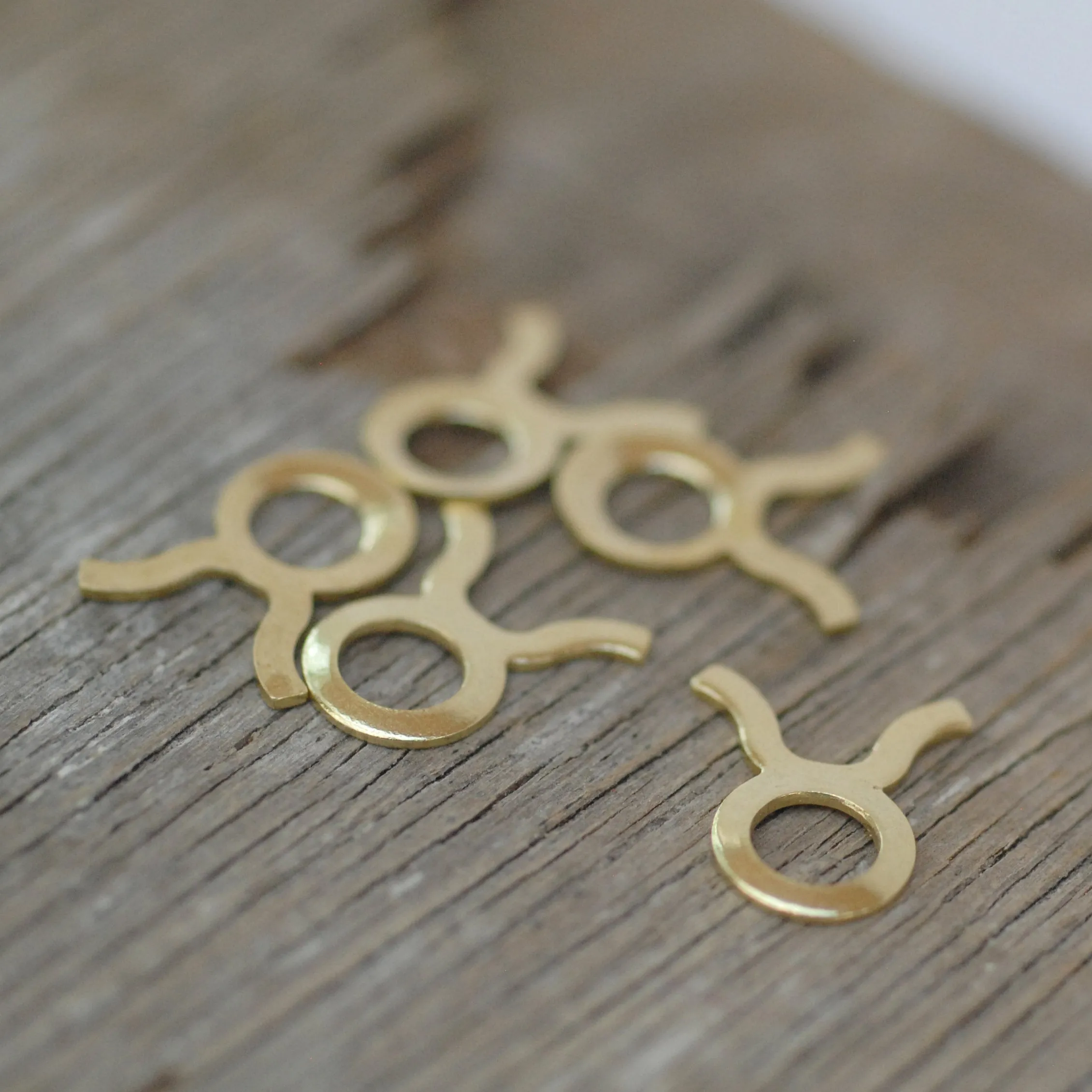 My MOST tiny Taurus zodiac sign shapes 24g Mini miniature metal blanks for making jewelry copper, brass, bronze, sterling silver 925