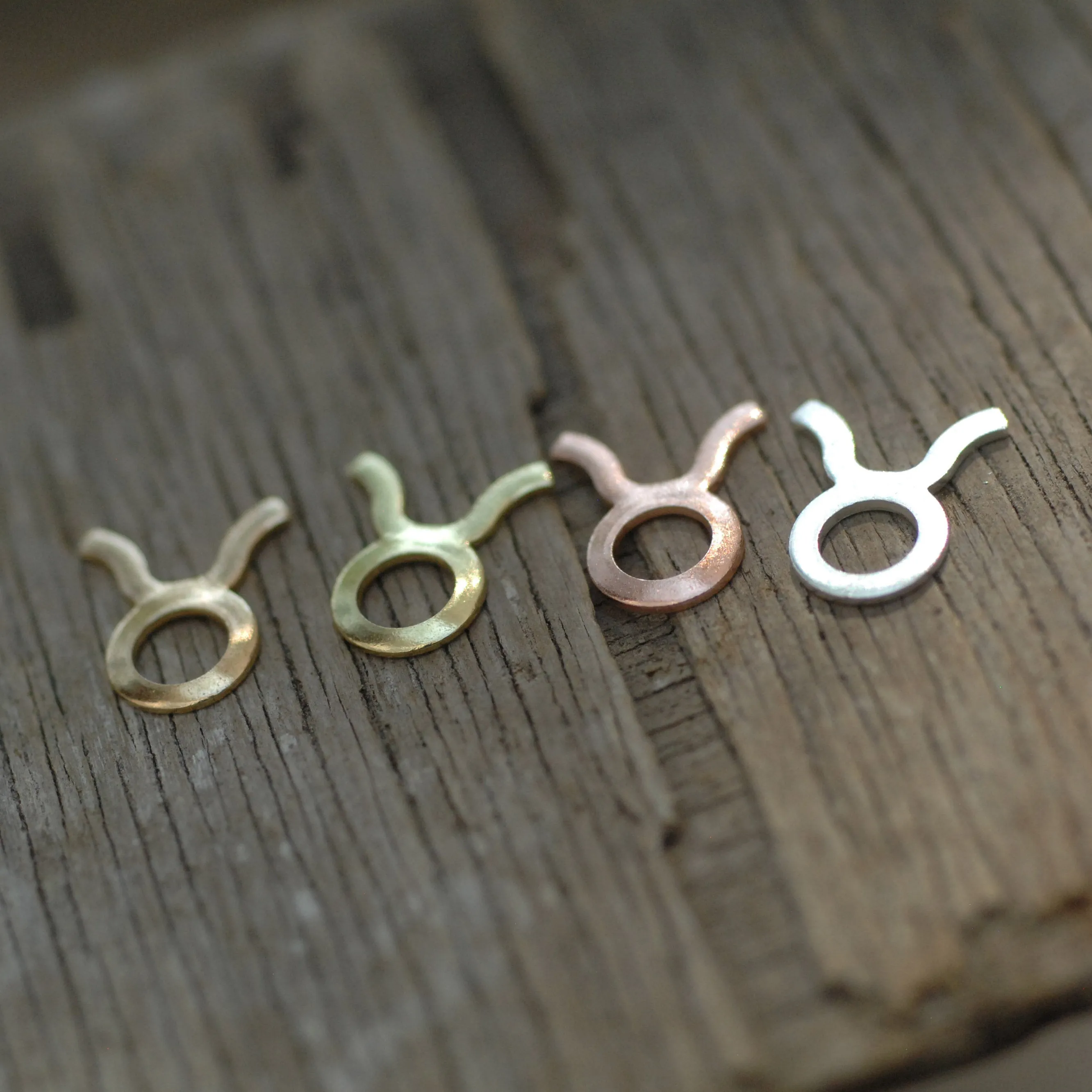 My MOST tiny Taurus zodiac sign shapes 24g Mini miniature metal blanks for making jewelry copper, brass, bronze, sterling silver 925