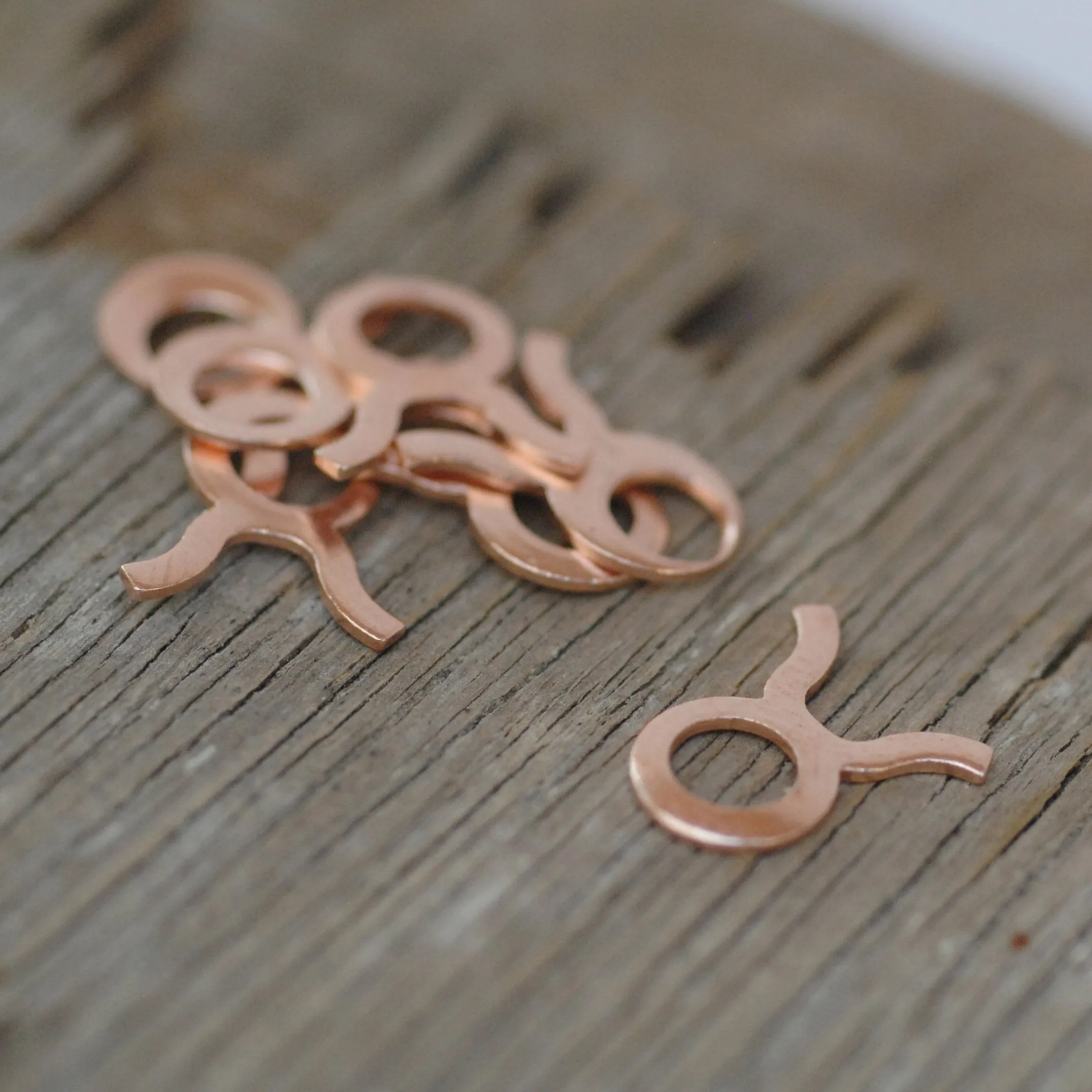 My MOST tiny Taurus zodiac sign shapes 24g Mini miniature metal blanks for making jewelry copper, brass, bronze, sterling silver 925