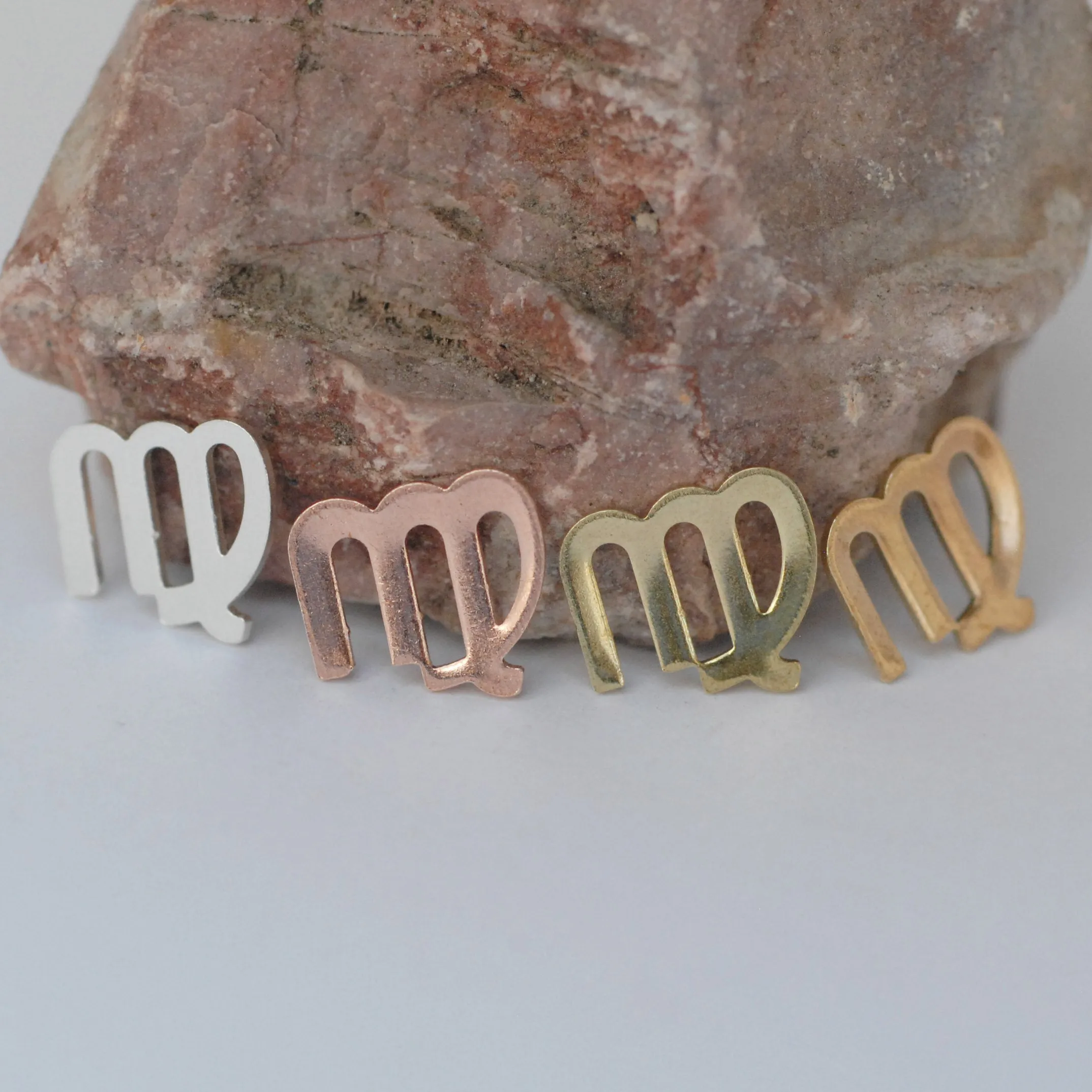 My MOST tiny Virgo zodiac sign shapes 24g Mini miniature metal blanks for making jewelry copper, brass, bronze, sterling silver 925
