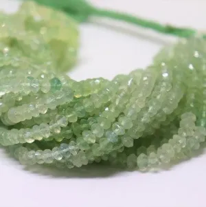 Natural Green Prehnite Faceted Rondelle Beads 3mm 3.5mm 13inches