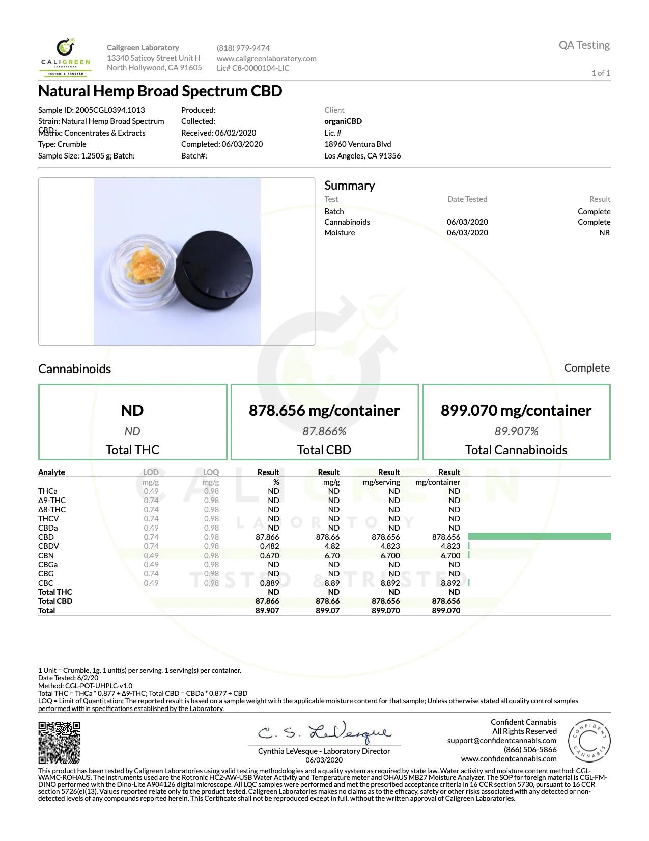 Natural Hemp CBD Wax Dabs