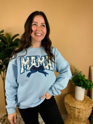 Navy Chino Mama Bow Crew