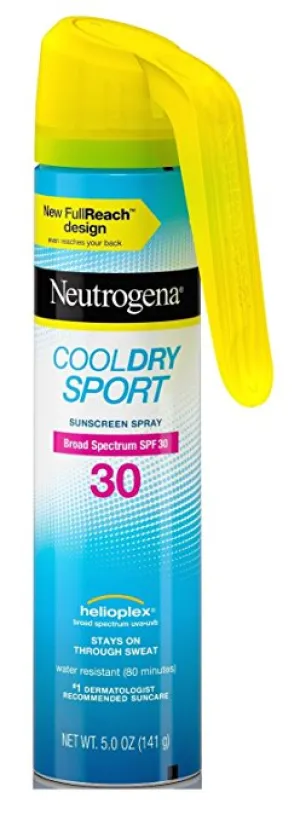 Neutrogena Cool Dry Spf#30 Sport Full Reach Spray 5 Ounce (148ml) (2 Pack)