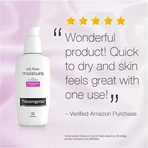 Neutrogena - Crema hidratante facial de larga duración sin aceite y crema para el cuello, sin aceite, no obstruye los poros con protector solar SPF 35, glicerina, 2.5 fl. oz/75ml