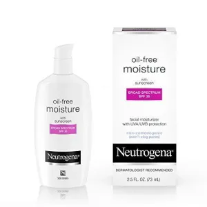 Neutrogena - Crema hidratante facial de larga duración sin aceite y crema para el cuello, sin aceite, no obstruye los poros con protector solar SPF 35, glicerina, 2.5 fl. oz/75ml