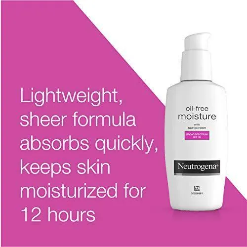Neutrogena - Crema hidratante facial de larga duración sin aceite y crema para el cuello, sin aceite, no obstruye los poros con protector solar SPF 35, glicerina, 2.5 fl. oz/75ml
