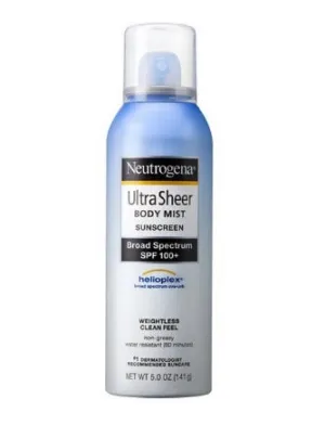 Neutrogena, Ultra Sheer Sunblock Body Mist Spray, SPF 100 , 5 oz