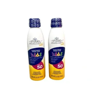 New set of 2 Studio Selections Sunscreen Spray for Kids Broad Spectrum SPF 50, BB 10/23