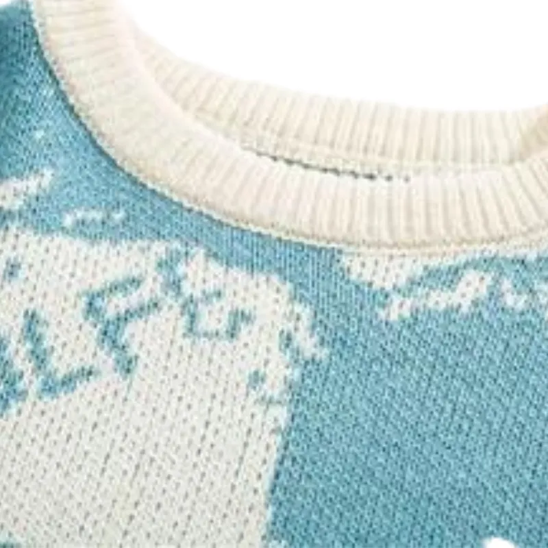 OOC' Loose Contrast Checkerboard Sweater