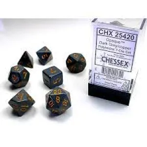 Opaque Dark Grey/Copper 7 Poly Dice Set