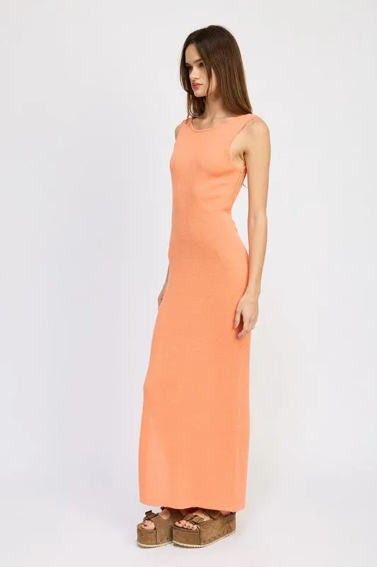 Open Back Detail Maxi Dress